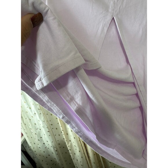 J. Jill Pure Lavender Scoop Neck Elliptical Layered Pleat Back Top Petite XL - Picture 5 of 7